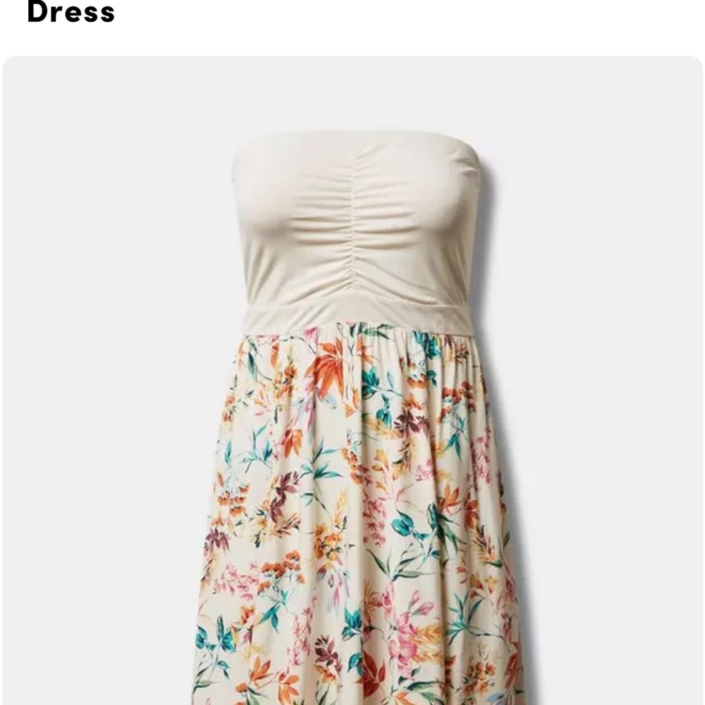 Torrid Midi Jersey Challis Sweetheart Tube Dress up - Picture 8 of 9